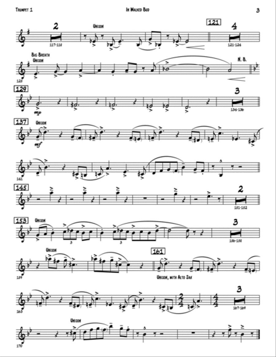 In Walked Bud Jazz Ensemble scores gallery preview page 6