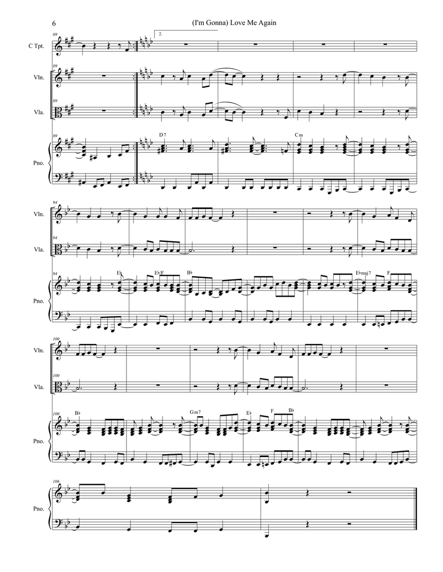 (i'm Gonna) Love Me Again Trumpet scores gallery preview page 6