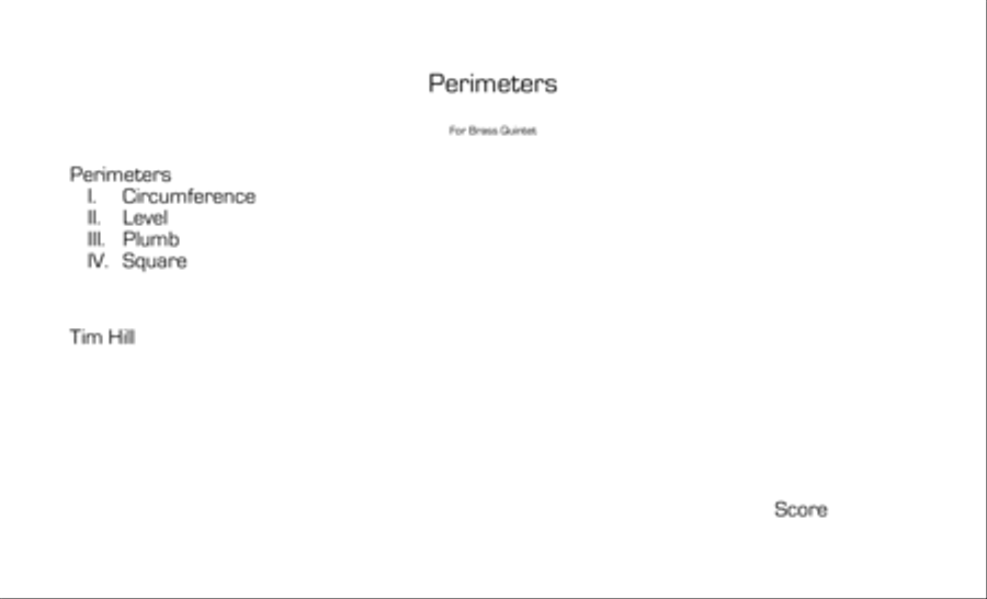 Perimeters Perimeters Brass Ensemble scores gallery preview page 1