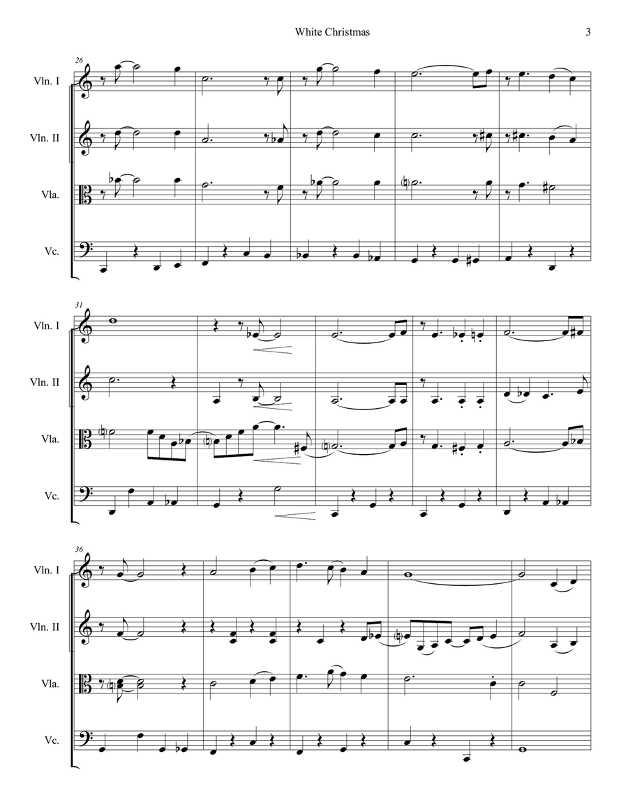White Christmas String Quartet scores gallery preview page 3