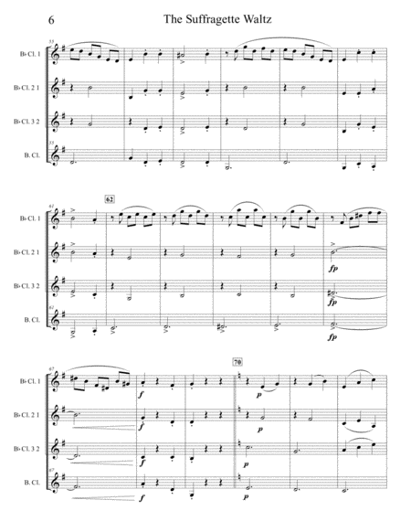 The Suffragette Waltz for Clarinet Quartet image number null