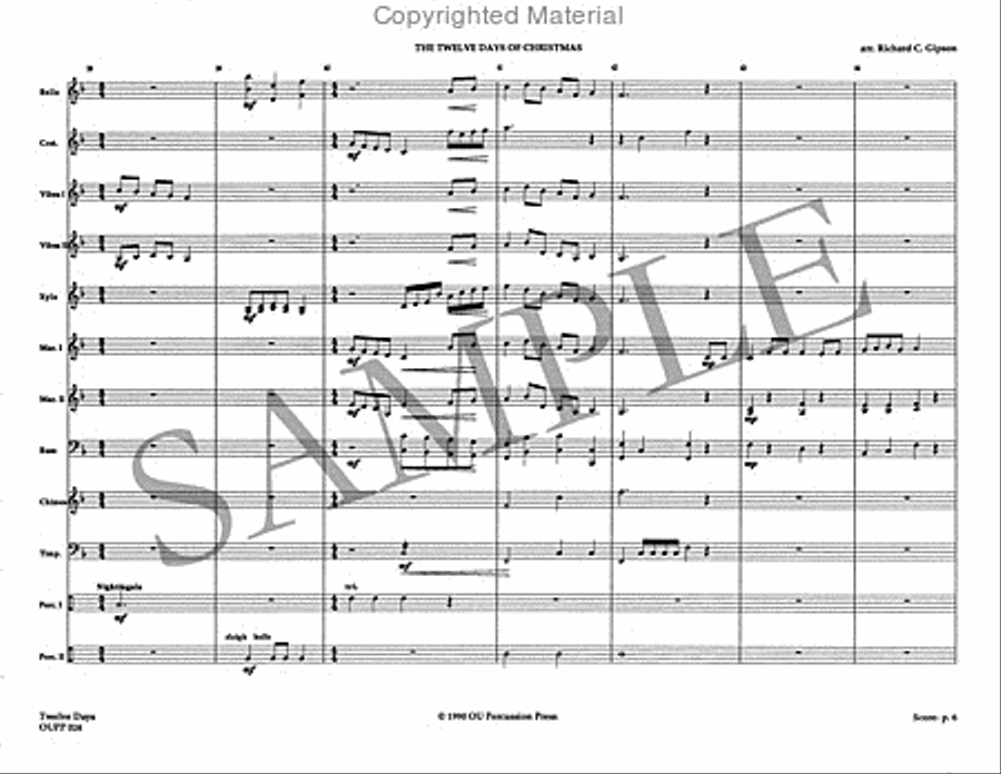 The Twelve Days of Christmas Percussion Ensemble scores gallery preview page 7
