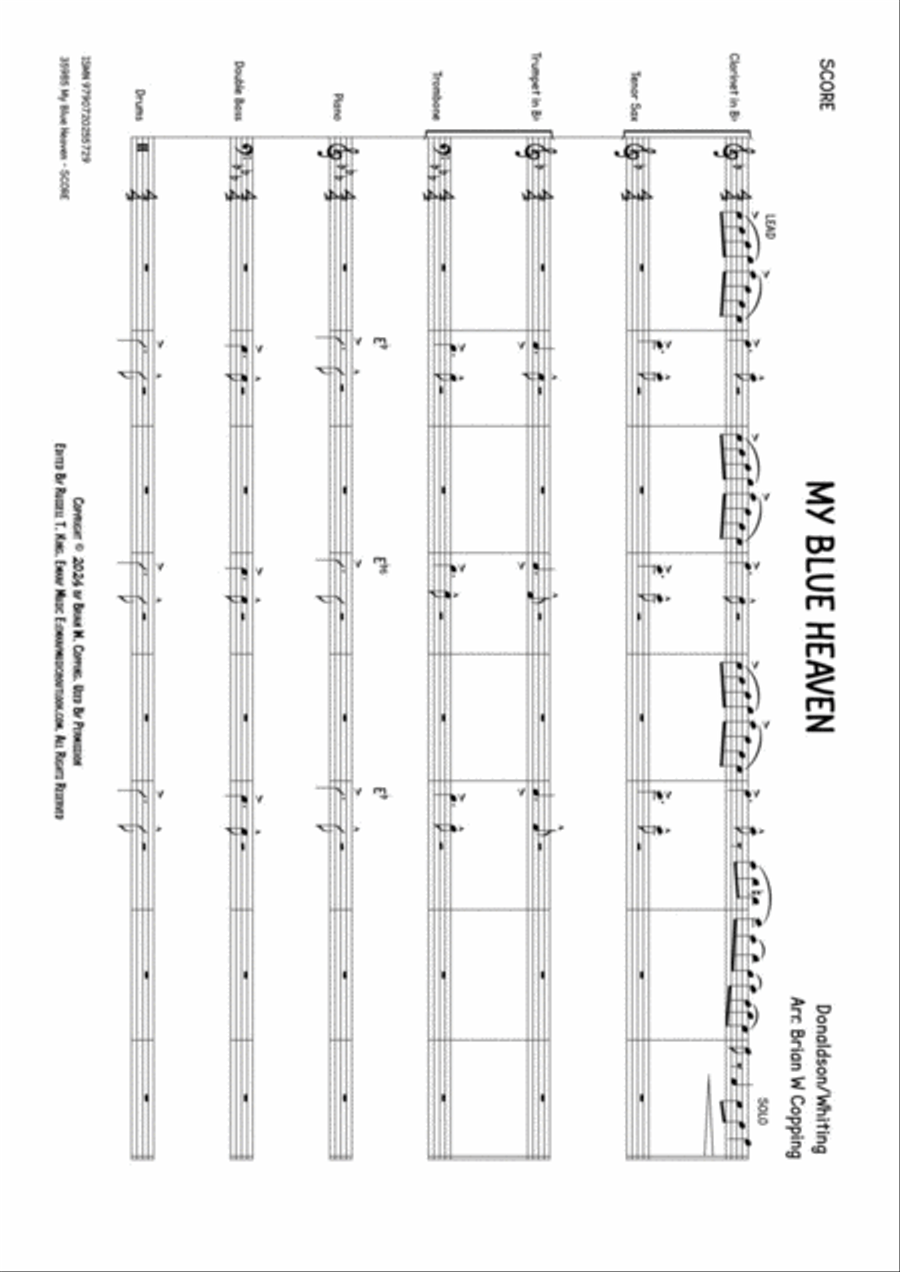 MY BLUE HEAVEN Jazz Ensemble scores gallery preview page 2