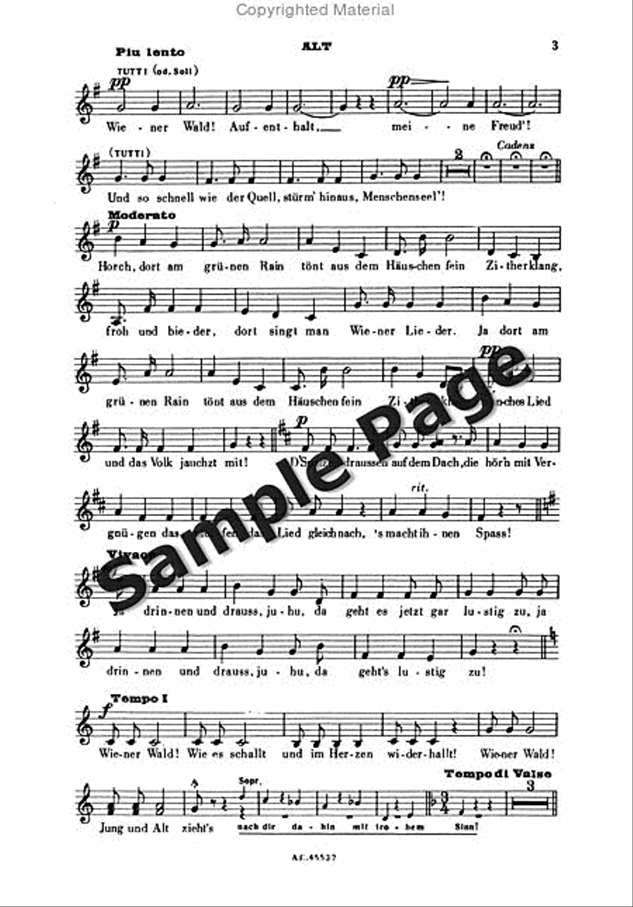 Wiener Wald Op. 325 Choir scores gallery preview page 4