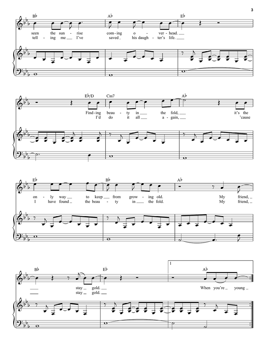 Stay Gold (from The Outsiders) Voice scores gallery preview page 3