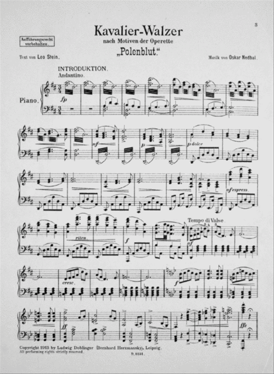 Kavalier-Waltzer Piano Solo scores gallery preview page 2
