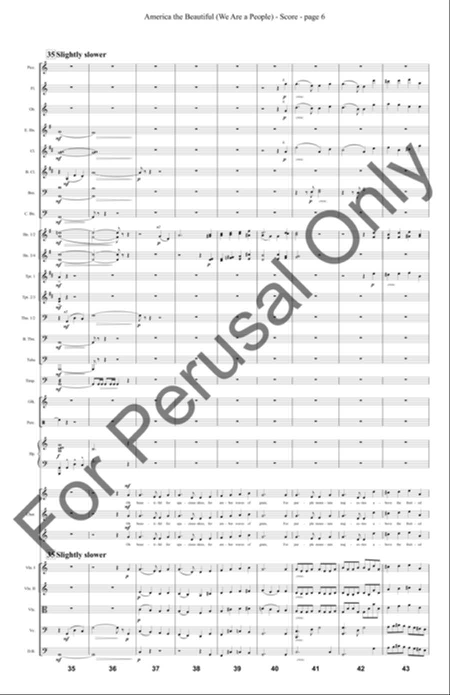 America the Beautiful (Orchestra Score/Parts) Choir scores gallery preview page 7