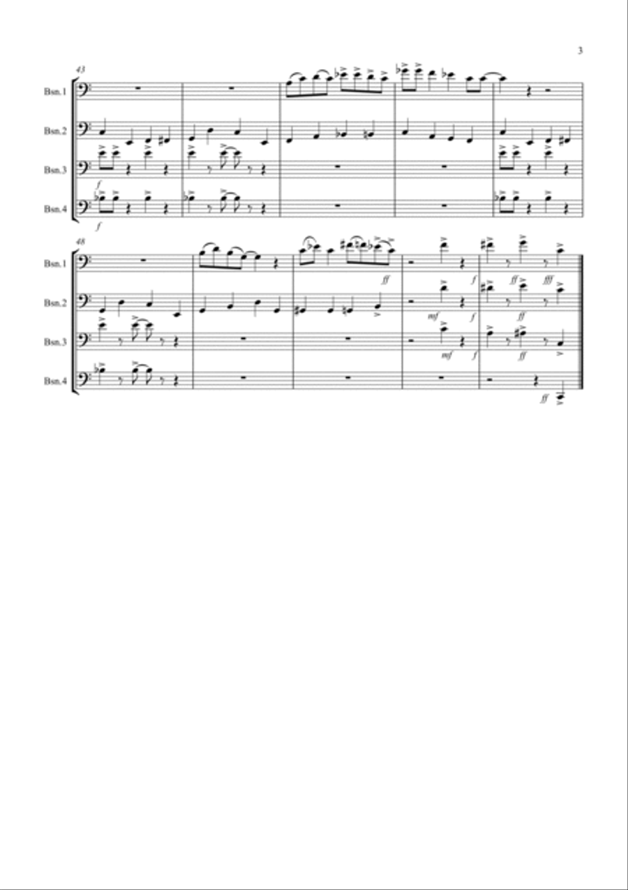 Blues City! for Bassoon Quartet Bassoon Quartet scores gallery preview page 3