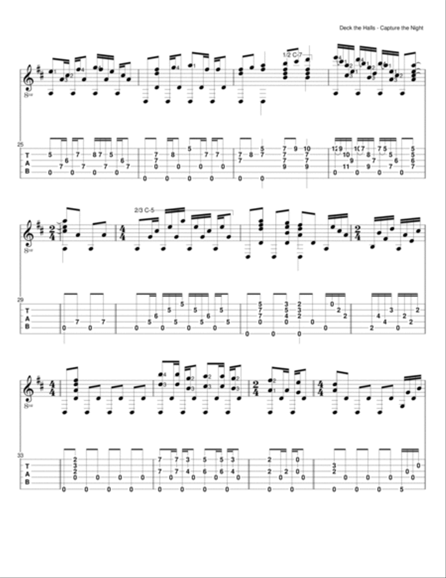 Deck the Halls Deck the Halls Guitar Solo scores gallery preview page 3