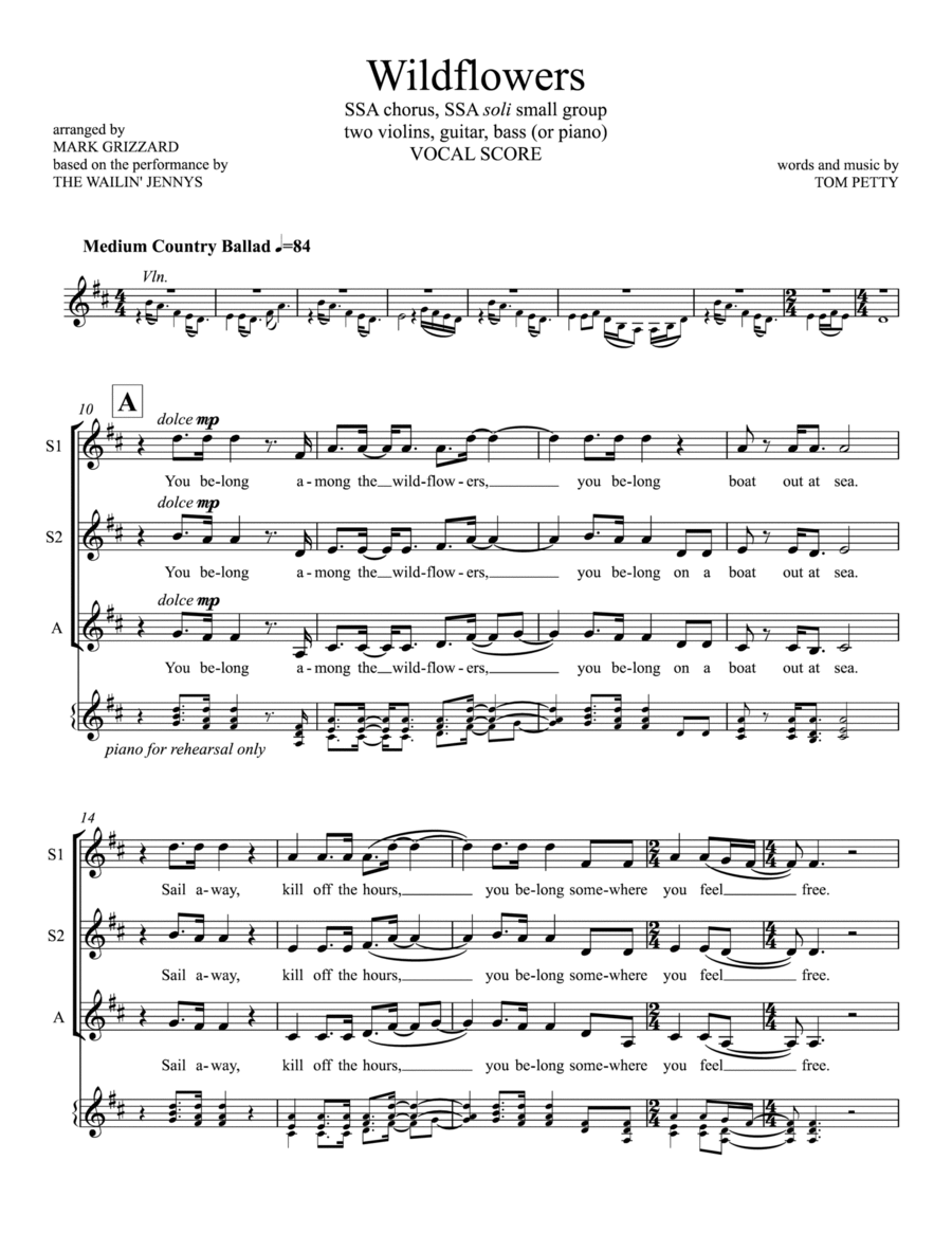 Wildflowers SSA scores gallery preview page 1
