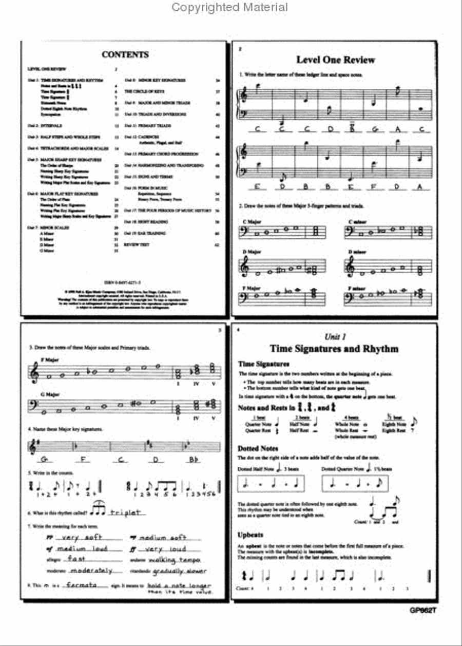 Fundamentals Of Piano Theory, Level 2 - Answer Book Piano Method scores gallery preview page 2