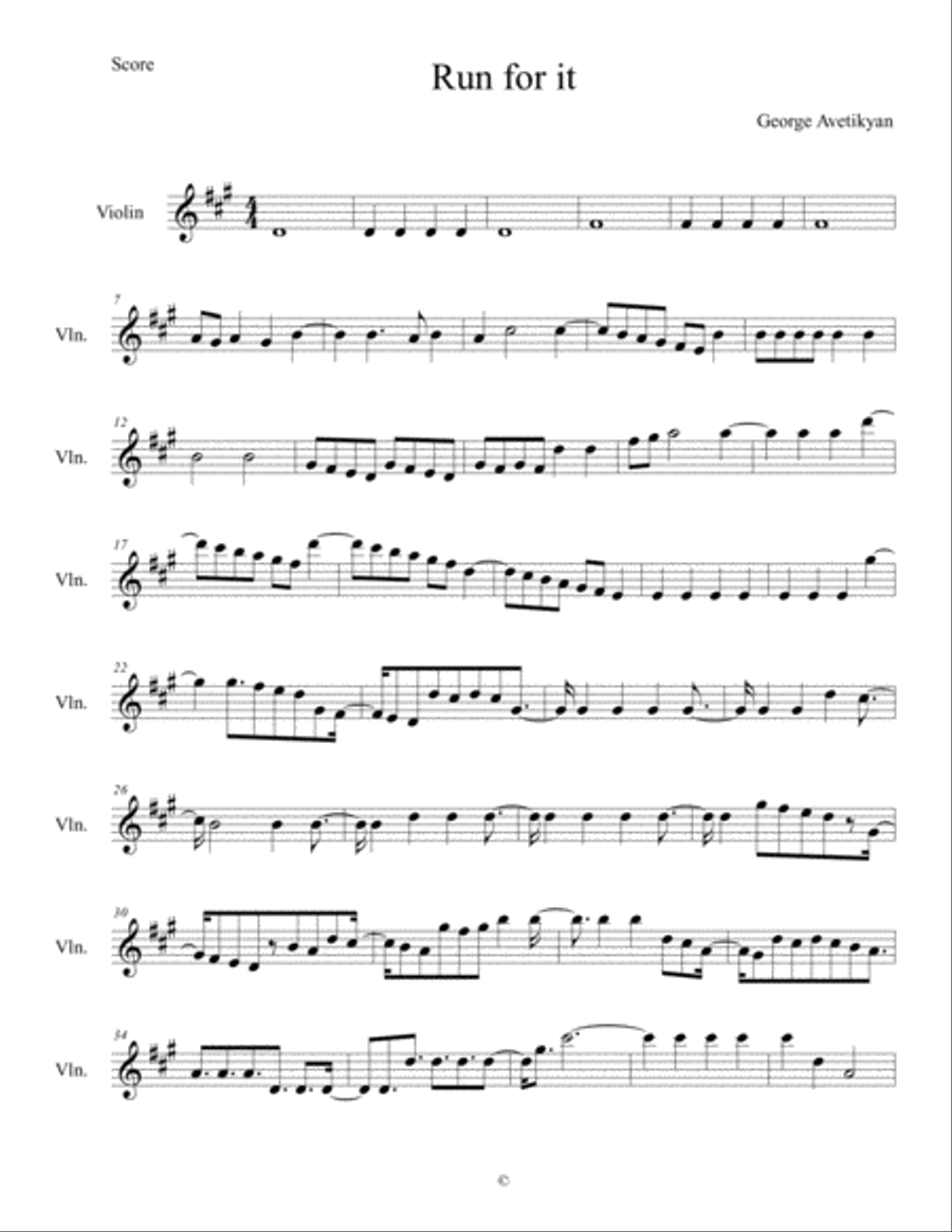Run for it String Duet scores gallery preview page 1