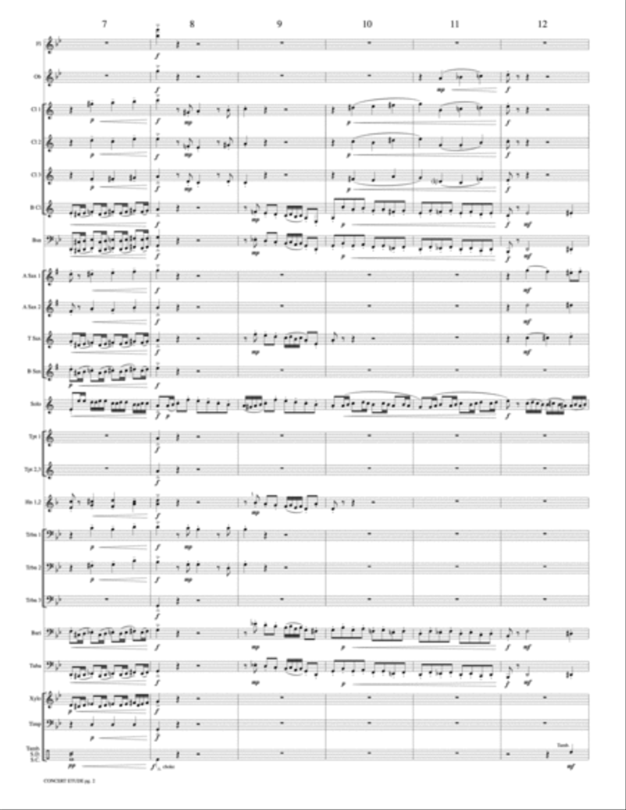 Concert Etude, Op. 49 (Solo Trumpet and Concert Band): Score Concert Band scores gallery preview page 2