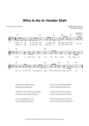 Who Is He in Yonder Stall (Key of A-Flat Major)