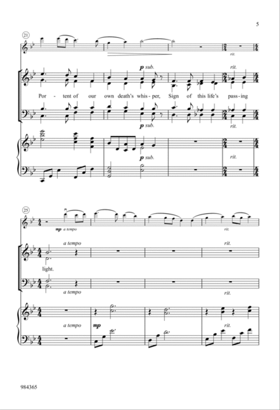 Look, How Quickly Falls the Evening 4-Part scores gallery preview page 4