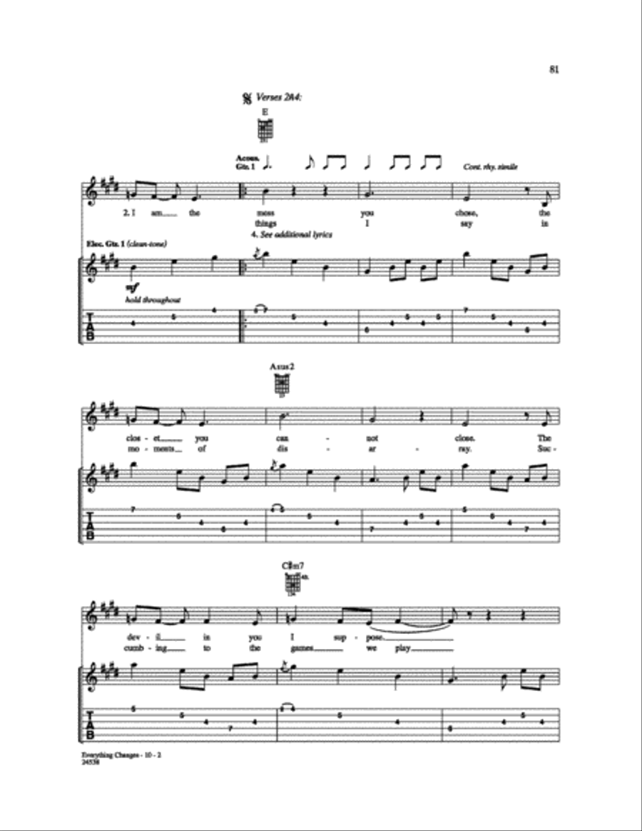 Everything Changes Electric Guitar scores gallery preview page 2