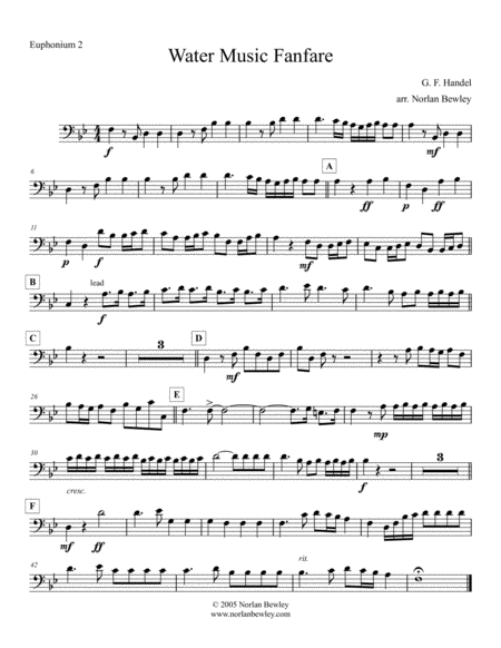 Water Music Fanfare - Tuba/Euphonium Quartet image number null