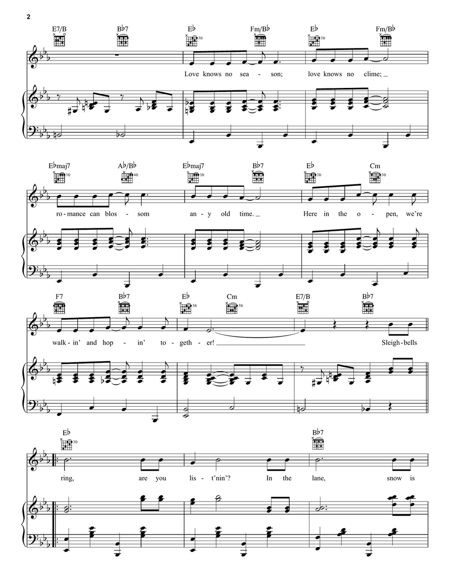 Winter Wonderland Piano, Vocal, Guitar scores gallery preview page 2