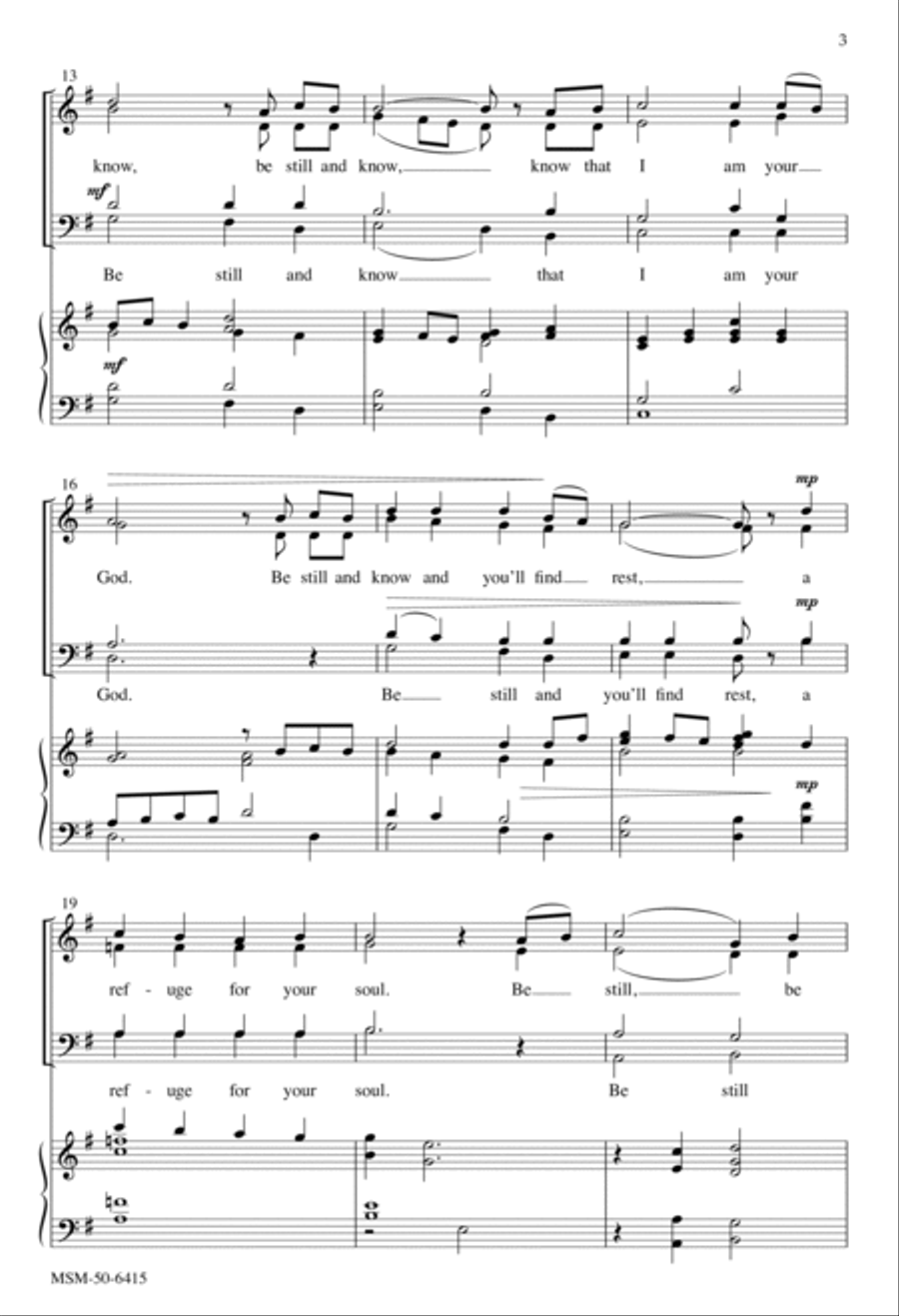 Be Still and Know 4-Part scores gallery preview page 3