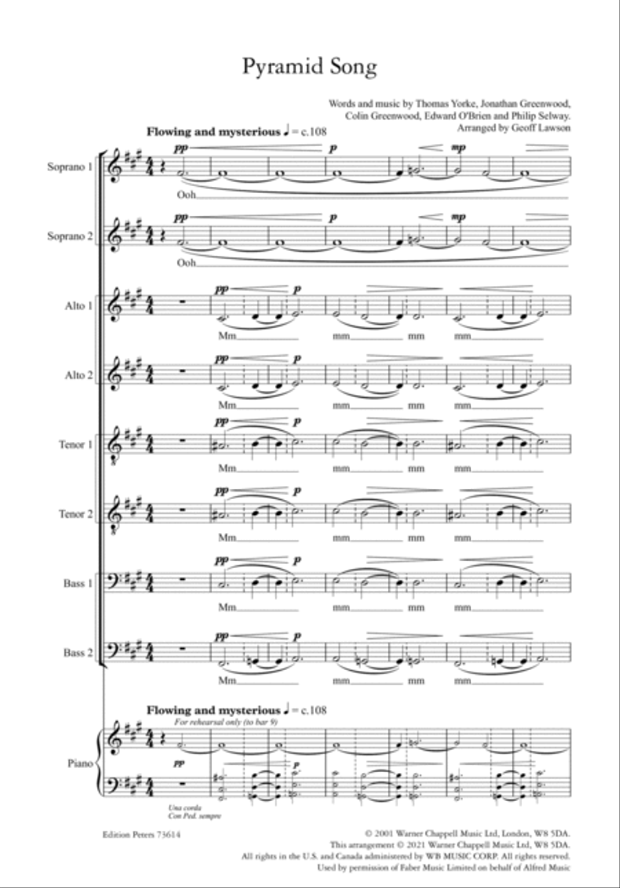 Pyramid Song SSAATTBB scores gallery preview page 2