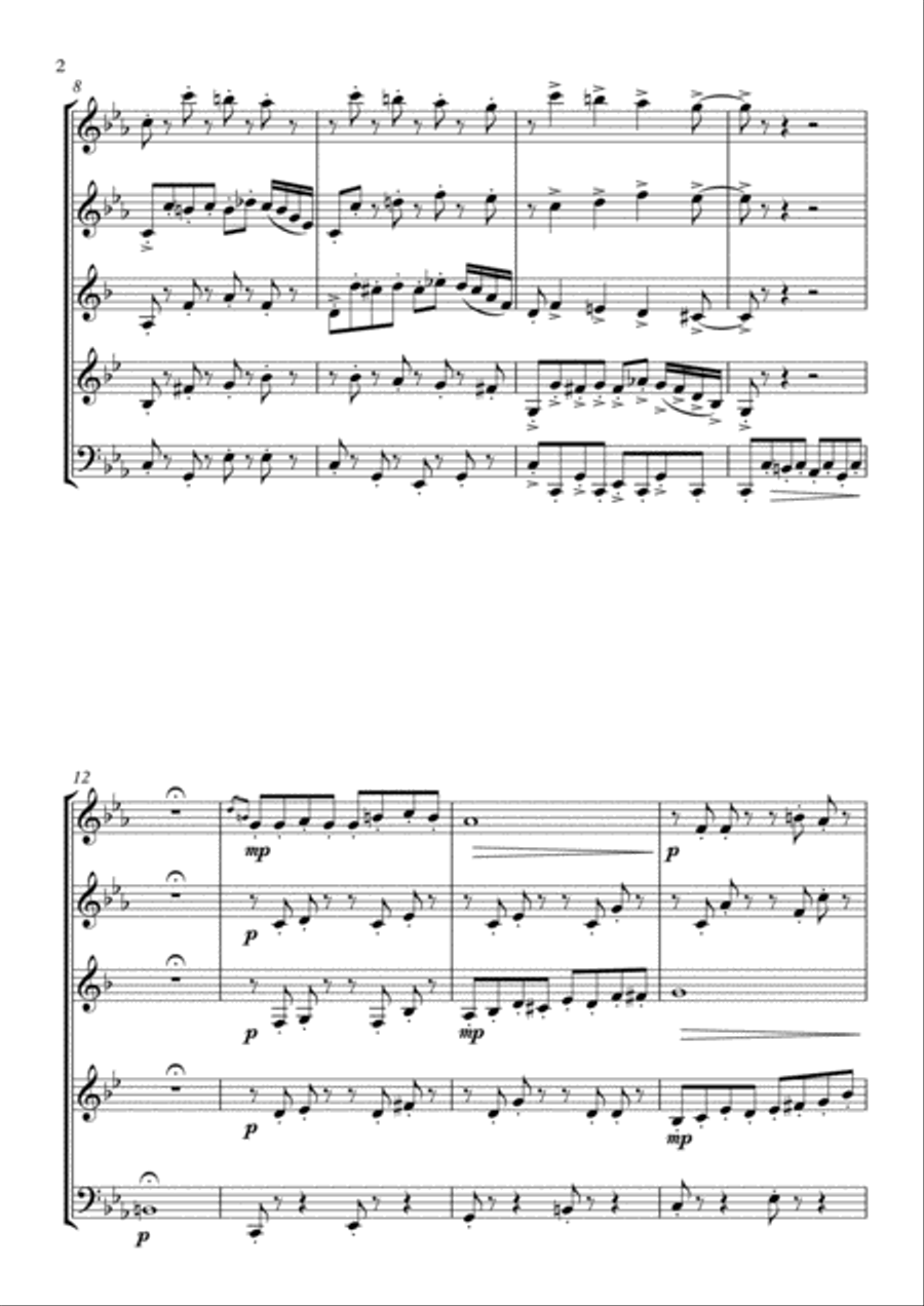 Dance of the Angry Baby Chicks Woodwind Quintet scores gallery preview page 2