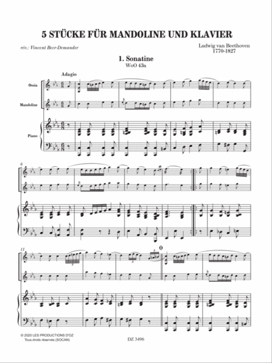 5 Stücke für Mandoline und Klavier Piano Accompaniment scores gallery preview page 4