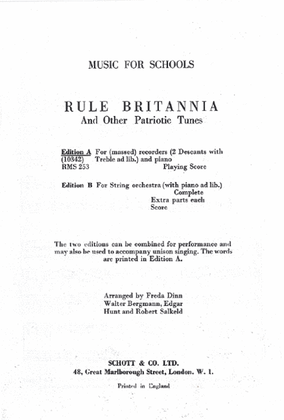 Rule Britannia And Others 2 Recs.