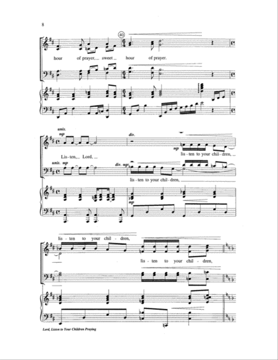 Lord, Listen to Your Children Praying Choir scores gallery preview page 8