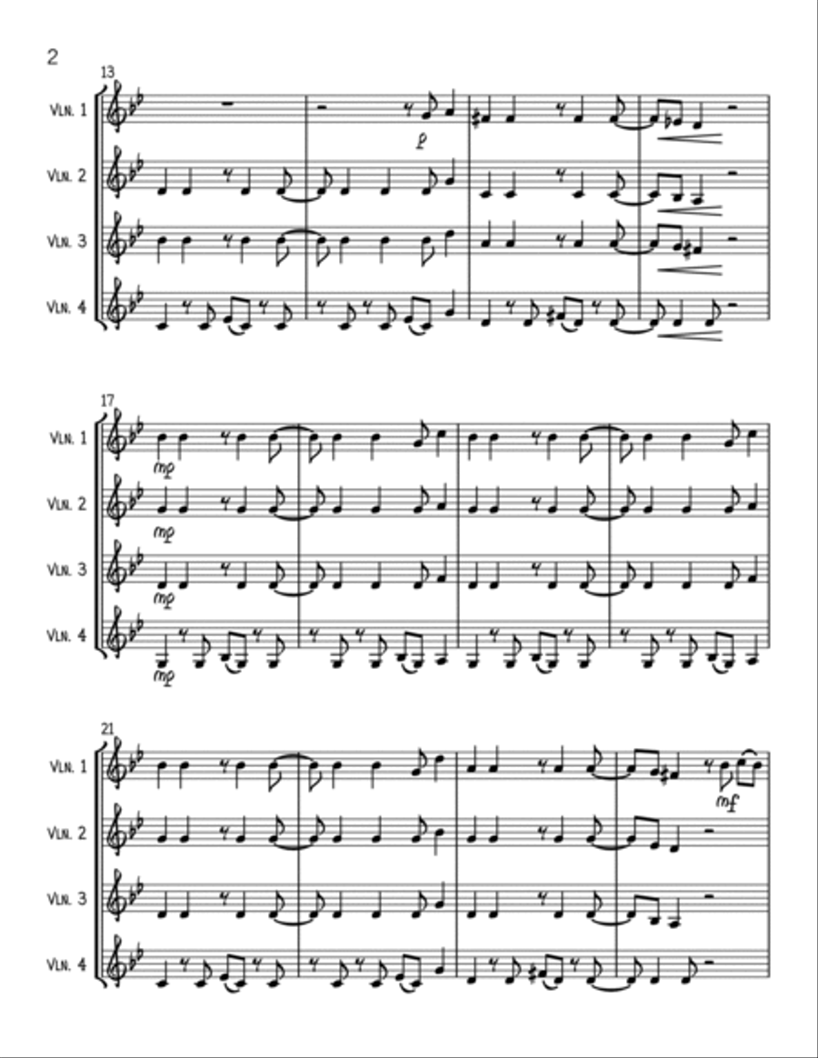 Bad Guy String Quartet scores gallery preview page 2