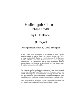 Halleluiah! Piano Accompaniment in C major