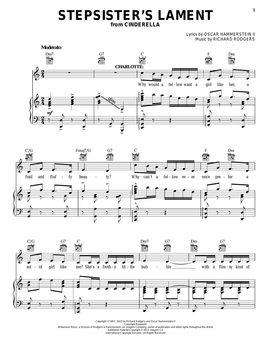 Stepsisters' Lament (from Cinderella) Piano, Vocal, Guitar scores gallery preview page 1