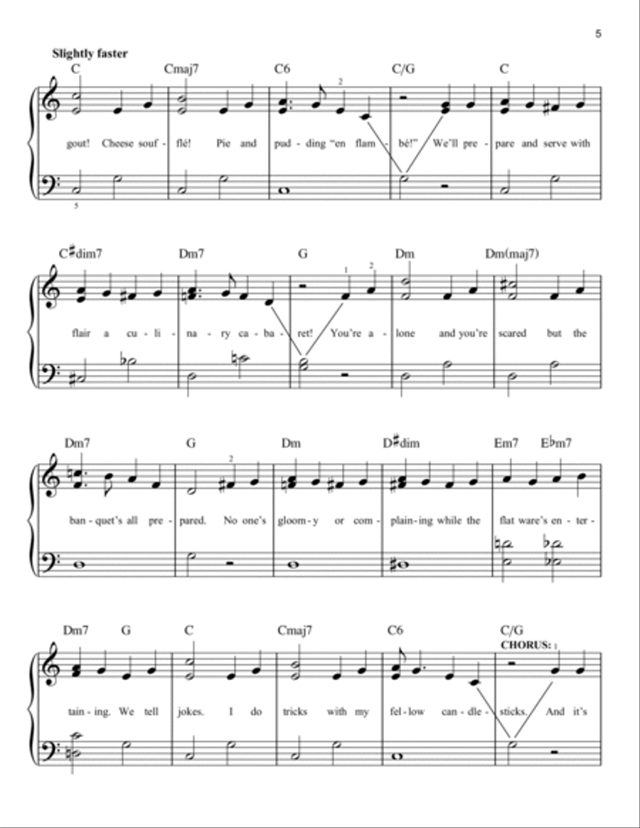 Be Our Guest (from Beauty And The Beast) (2017) Easy Piano scores gallery preview page 5