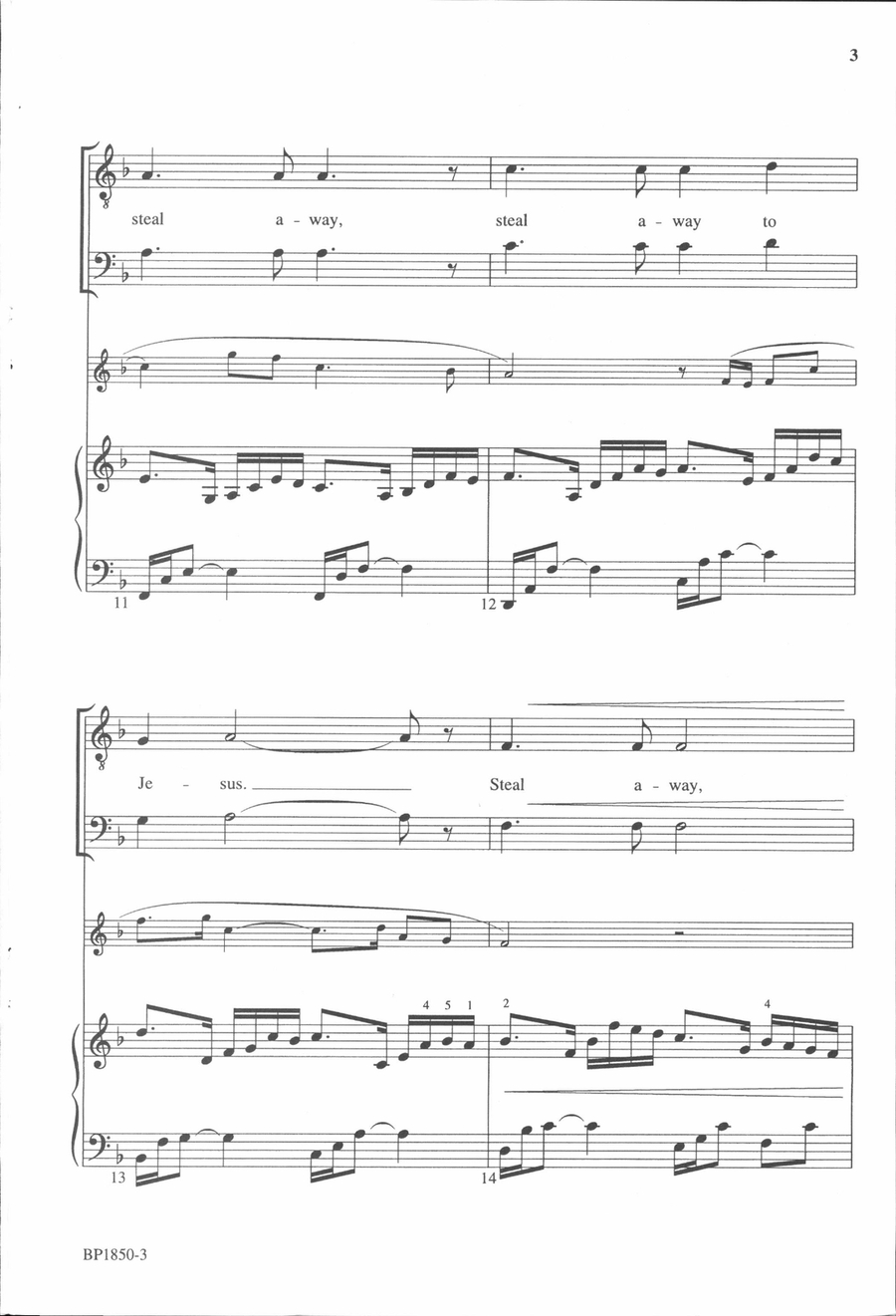 Steal Away - Helvey - TTBB TTBB scores gallery preview page 3