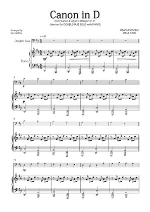 "Canon in D" by Pachelbel - Version for DOUBLE BASS SOLO with PIANO