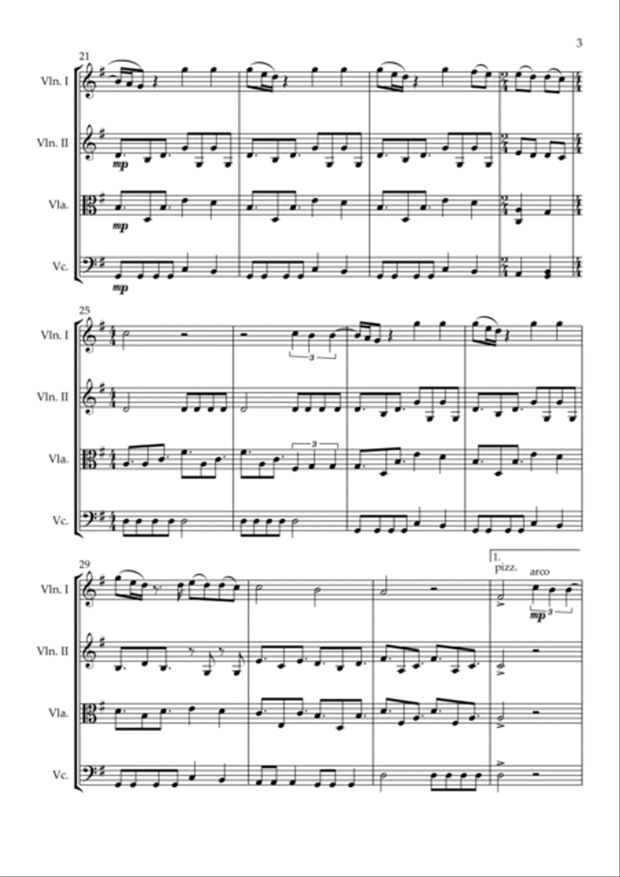 Sweet Creature String Quartet scores gallery preview page 3