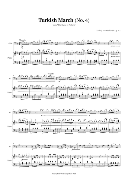 Turkish March by Beethoven for Cello and Piano image number null