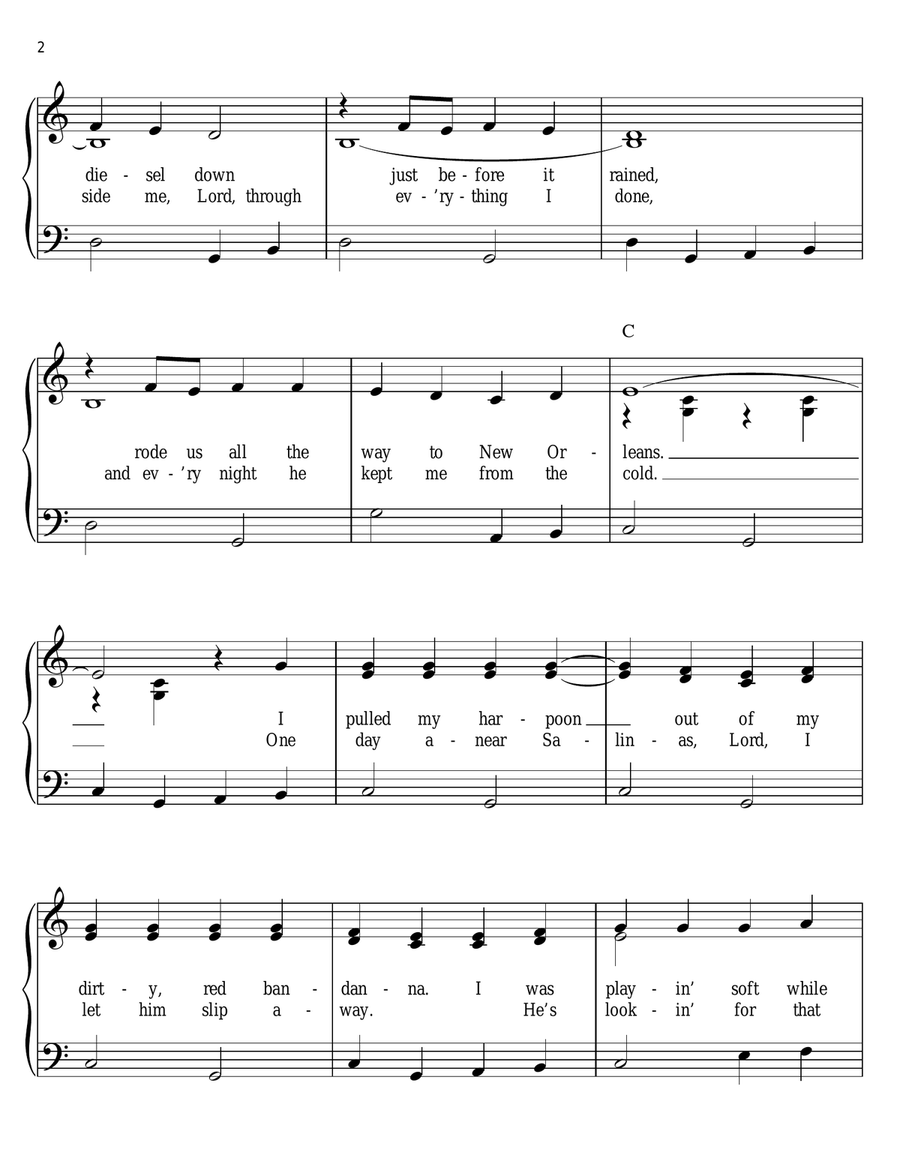 Me And Bobby McGee Me And Bobby McGee Easy Piano scores gallery preview page 2