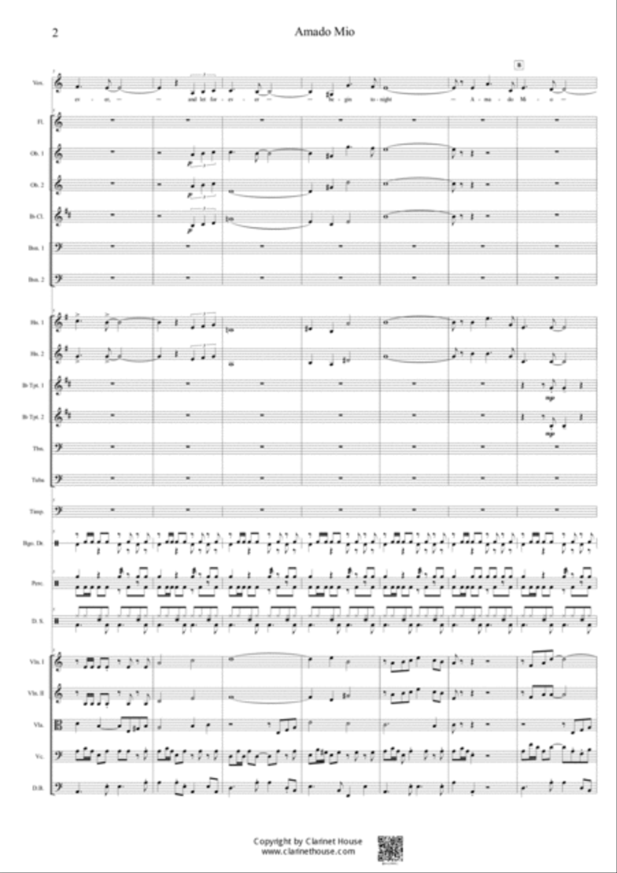 Amado Mio - Score Only Full Orchestra scores gallery preview page 6