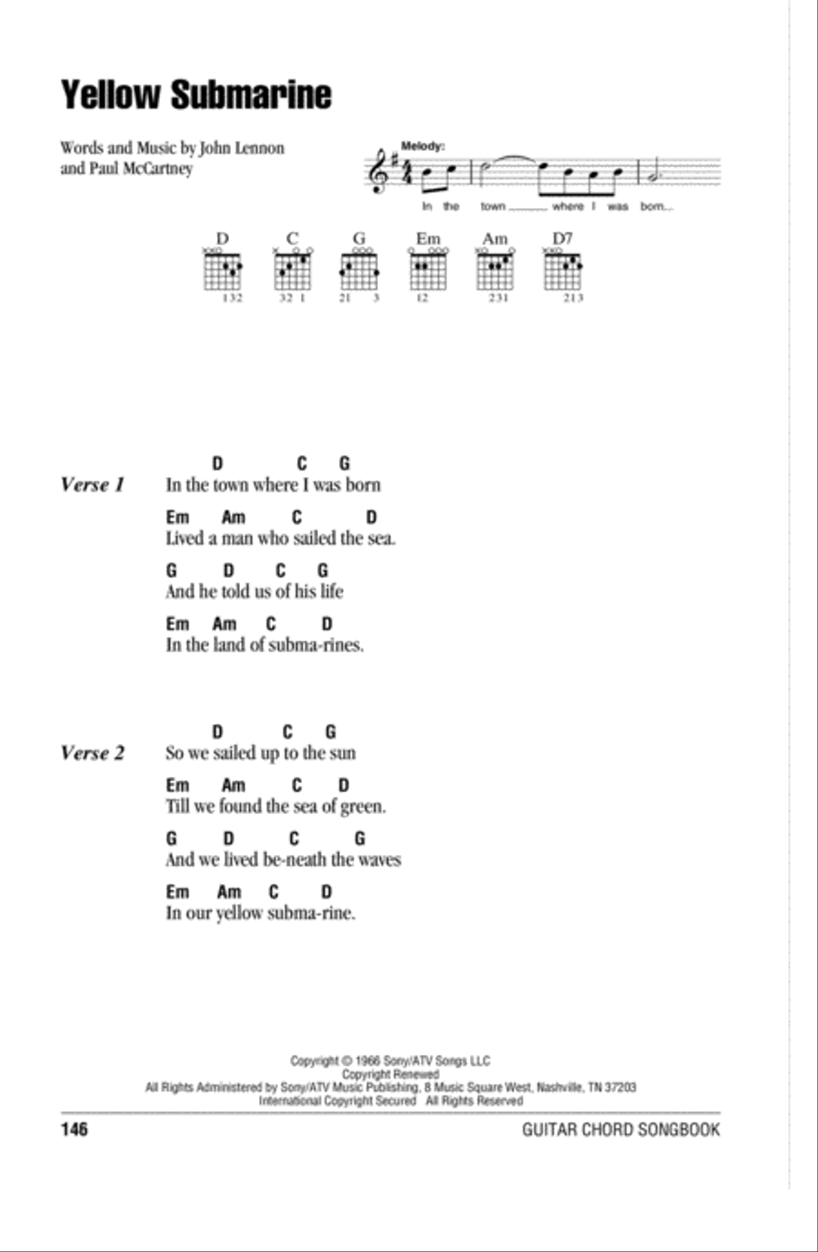 Yellow Submarine Acoustic Guitar scores gallery preview page 1