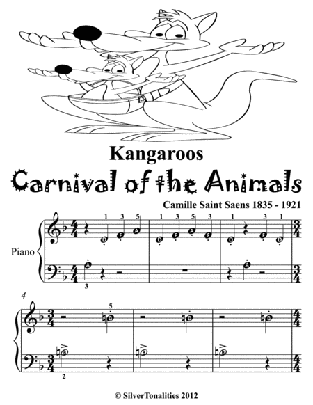 Kangaroos Carnival of the Animals Beginner Piano Sheet Music 2nd Edition
