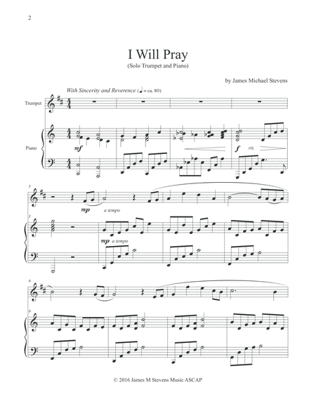 I Will Pray (Solo Trumpet & Piano) image number null