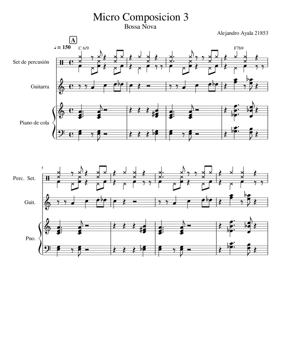 Bossa Space Piano scores gallery preview page 1