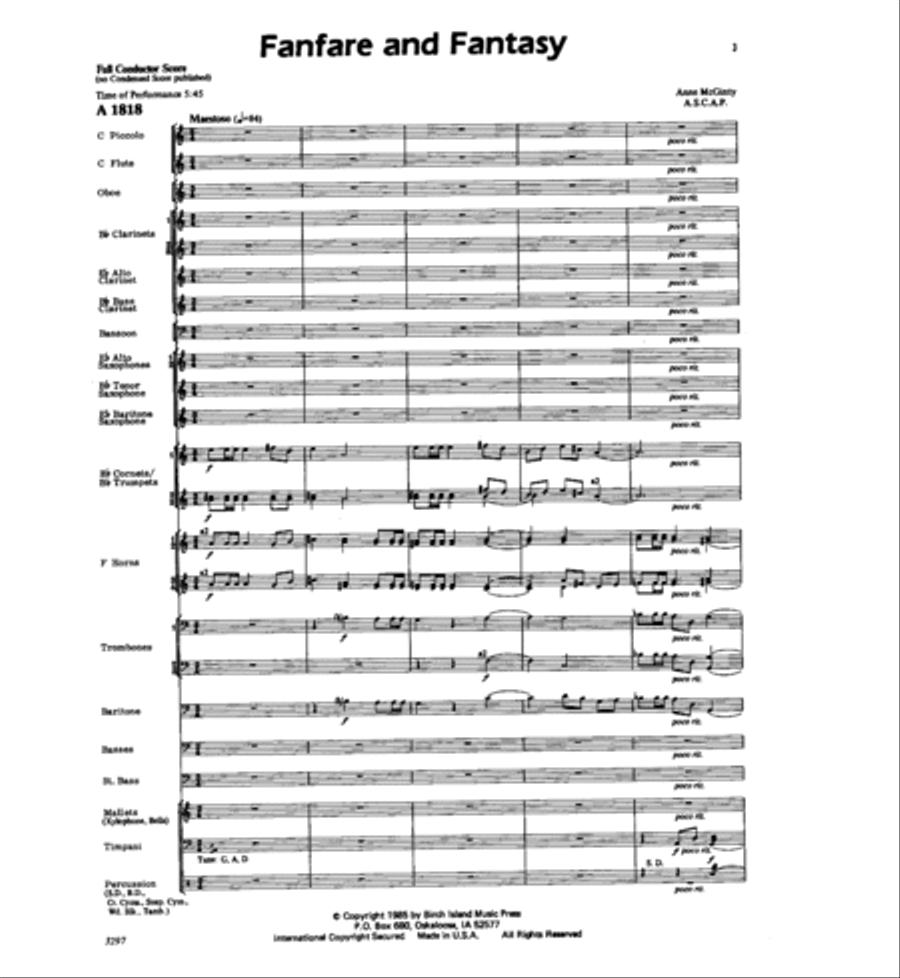 Fanfare and Fantasy Fanfare and Fantasy Concert Band scores gallery preview page 2