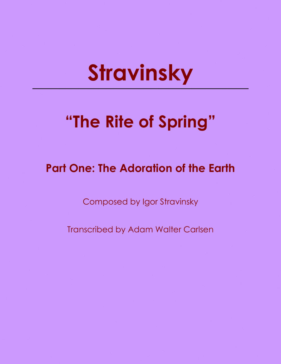 The Rite of Spring Part One The Adoration of the Earth Piano Solo scores gallery preview page 1