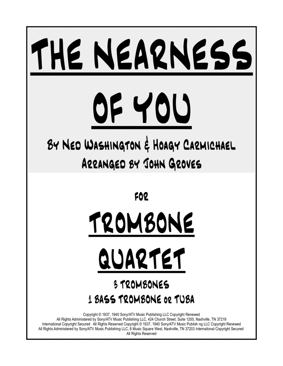 The Nearness Of You Brass Quartet scores gallery preview page 1