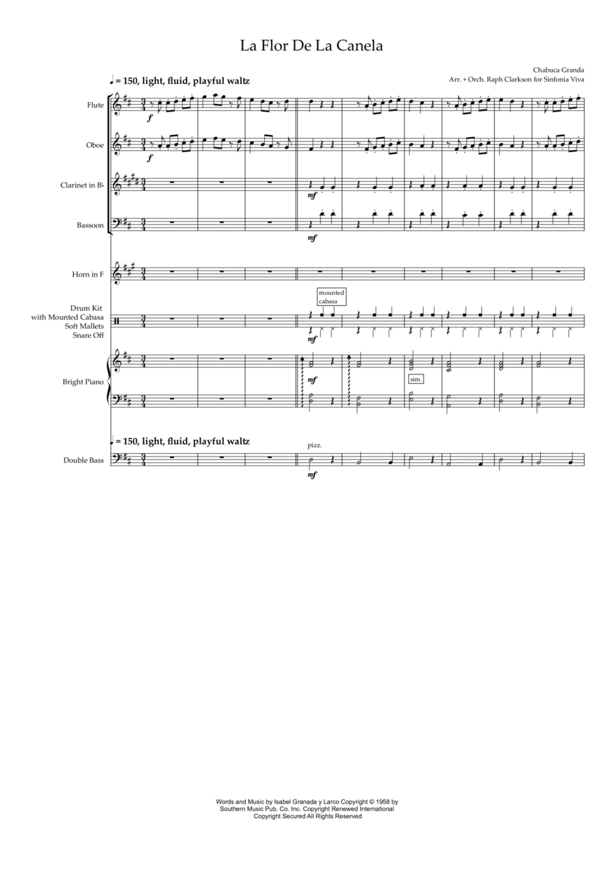 La Flor De La Canela Bassoon scores gallery preview page 1