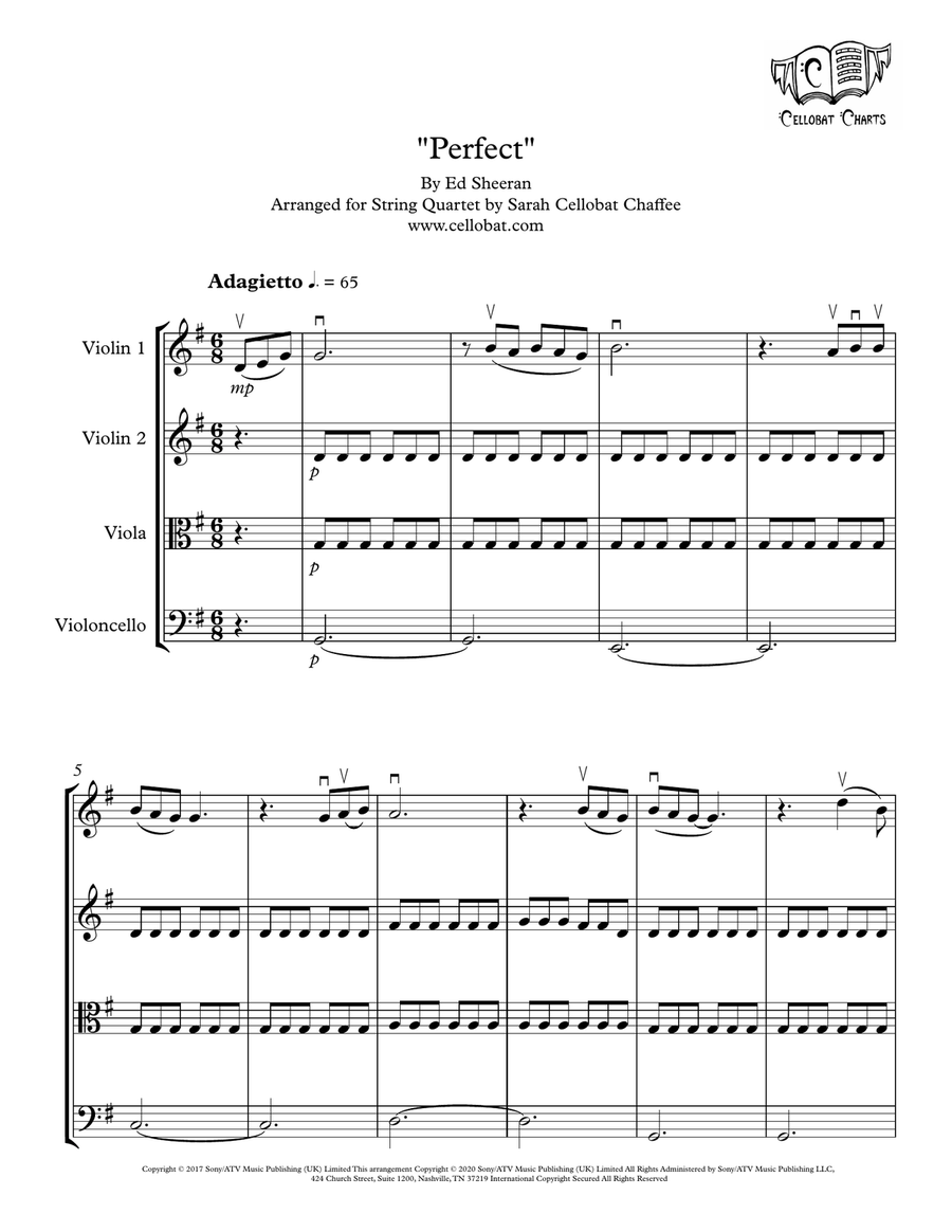 Perfect String Quartet scores gallery preview page 1