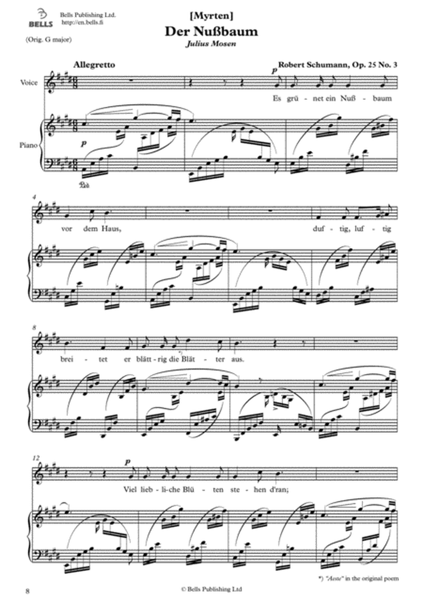 Der Nussbaum, Op. 25 No. 3 (E Major)