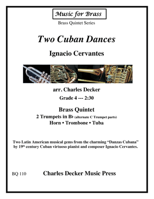 Book cover for Two Cuban Dances for Brass Quintet
