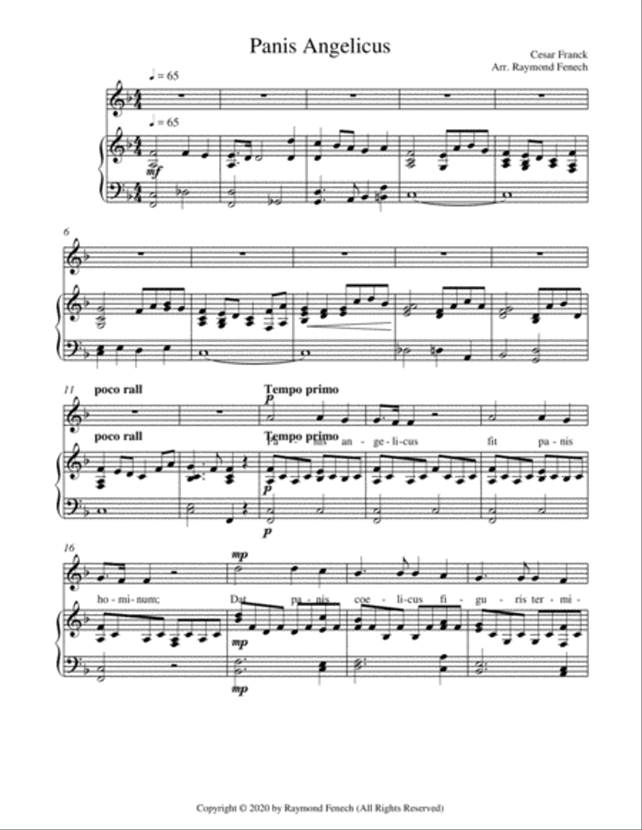 Panis Angelicus - Soprano (voice) and Piano Soprano Voice scores gallery preview page 4